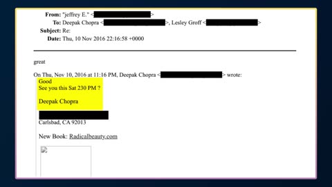 Deepak Chopra EXTENSIVE EMAILS WITH EPSTEIN - "Did She Also Drop Civil Case Against You?... Good"!