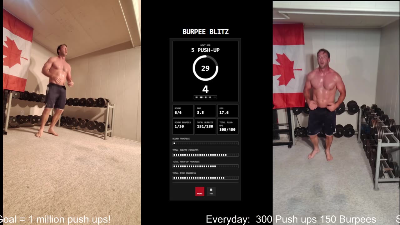 Everyday 300 push ups and 150 Burpees!