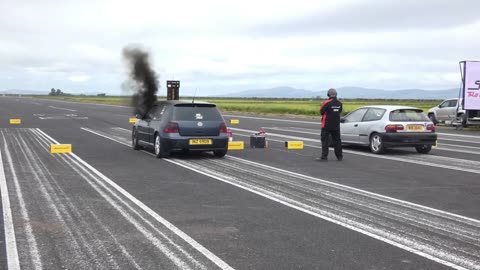 TDI POLLUTER SMOKING EVERYTHING AT THE DRAG STRIP