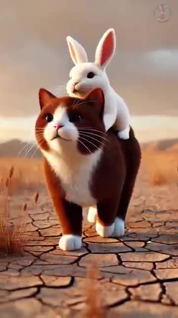 A brave rabbit saves an injured kitten from a cruel person🐰 #RabbitRescue #CuteAnimals #AnimalRescue