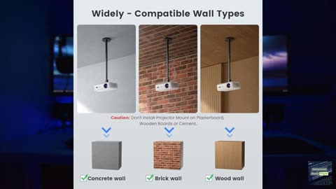 Aurzen Projector Mount Drop Ceiling Extendable Length 15.75" - 23.62"