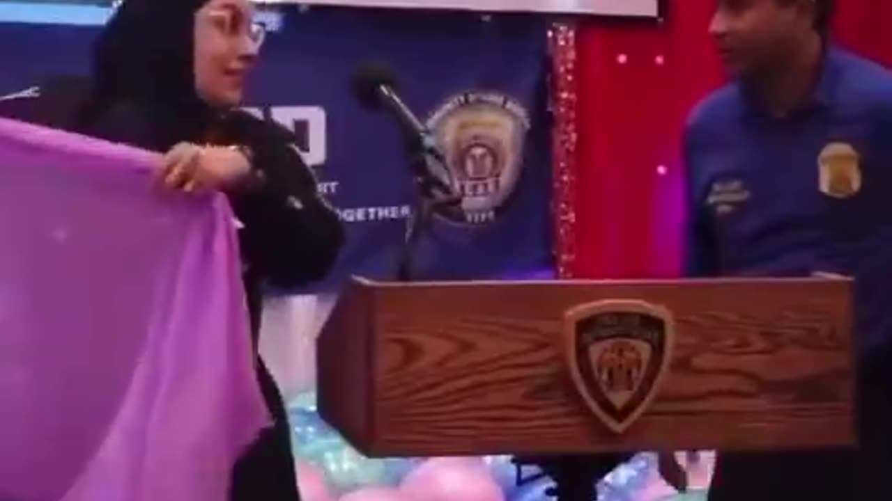 New York Police Department educating the public on how to properly wear a hijab