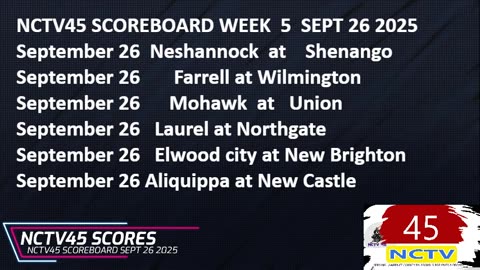 NCTV45 LAWRENCE COUNTY FOOTBALL SHOW WEEK 5 SEPT 26 2025