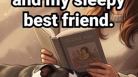 Just me, a good book, and my sleepy best friend #anxietyrelief #studentmotivation #lofihiphop