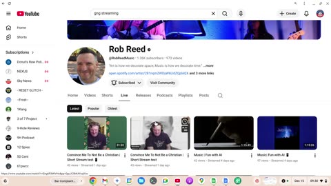 15-12-25 Documenting Rob Reed's Alleged Refusal to Report Death Threats\Cuthbert Scrubs Channel