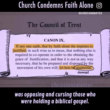 American Gospel | Roman Catholic Church Condemns Faith Alone. #solafide