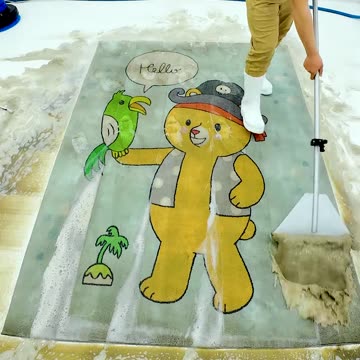 Satisfying Video - Cute Bear Rug Saved From The Landfill - ASMR Carpet Cleaning #shorts