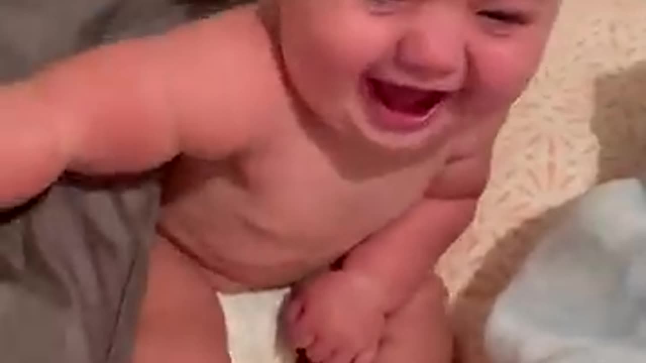 Baby laughing