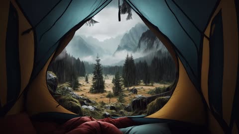 Tent in Heavy Rain for Sleeping