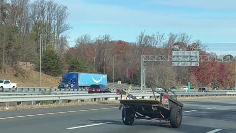 Disconnected Trailer Spotted Rolling Down Freeway