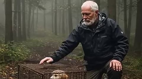 Kind Man Rescues a Caged Golden Retriever Pup
