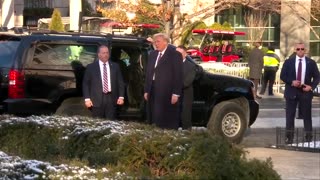 President Donald J. Trump and the First Lady Melania Trump arrive at St. John's Church in Washington, D.C..