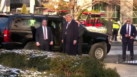 President Donald J. Trump and the First Lady Melania Trump arrive at St. John's Church in Washington, D.C..