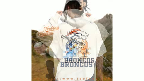 Denver Broncos Bluey Bingo Holding Hands Shirt Graphic