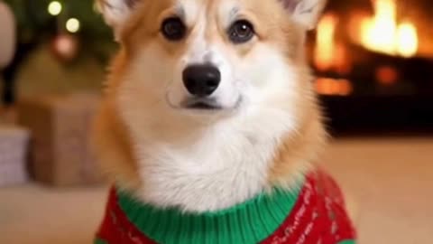 🐶🎄 My Dog’s Christmas Expression Had Me Crying Laughing 😂✨