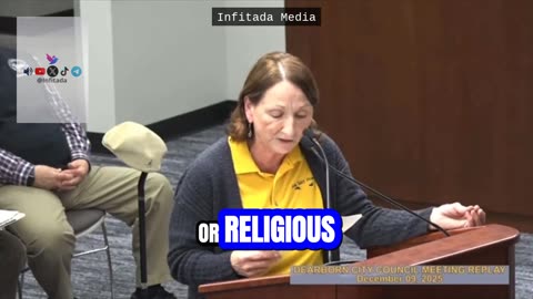 From Dearborn City Council: Resident Andrea Unger plays the Islamic call to prayer