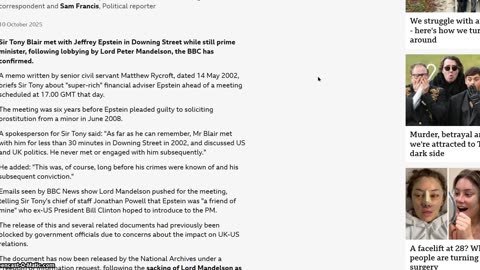 Tony Blair the Mid East Peace Envoy and Epstein
