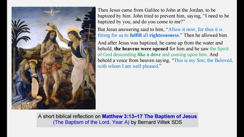 Matthew 3:13–17 The Baptism of Jesus