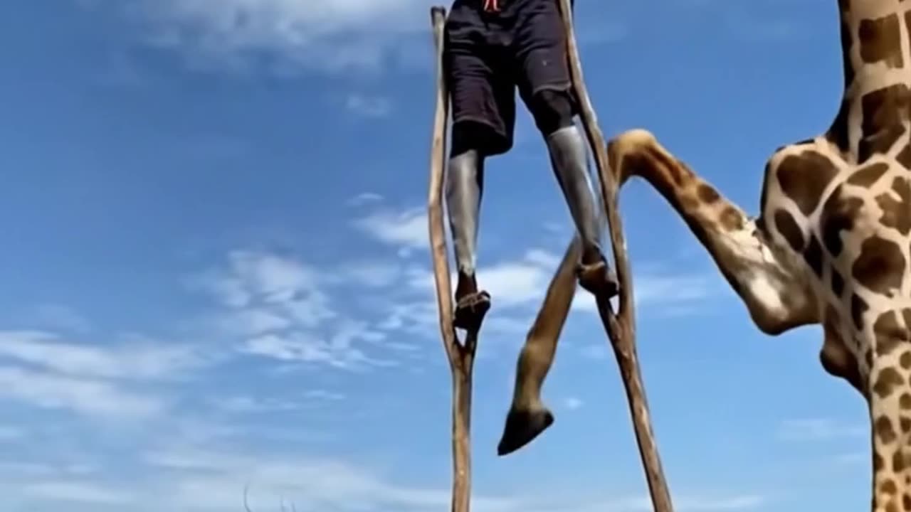 Stick Walking Man Vs Giraffe