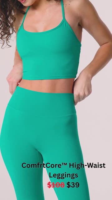 Comfrt everyday set— High‑Waist Leggings, and ComfrtCore™ Strappy Crop Tank