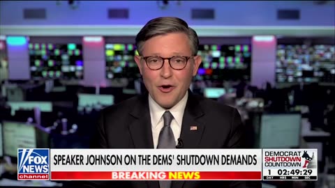 Mike Johnson Says Schumer 'Willing' To Force Shutdown Because Someone Is 'Coming For Him'