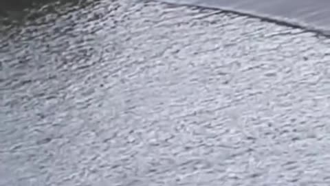 Motorista se arrisca na barragem