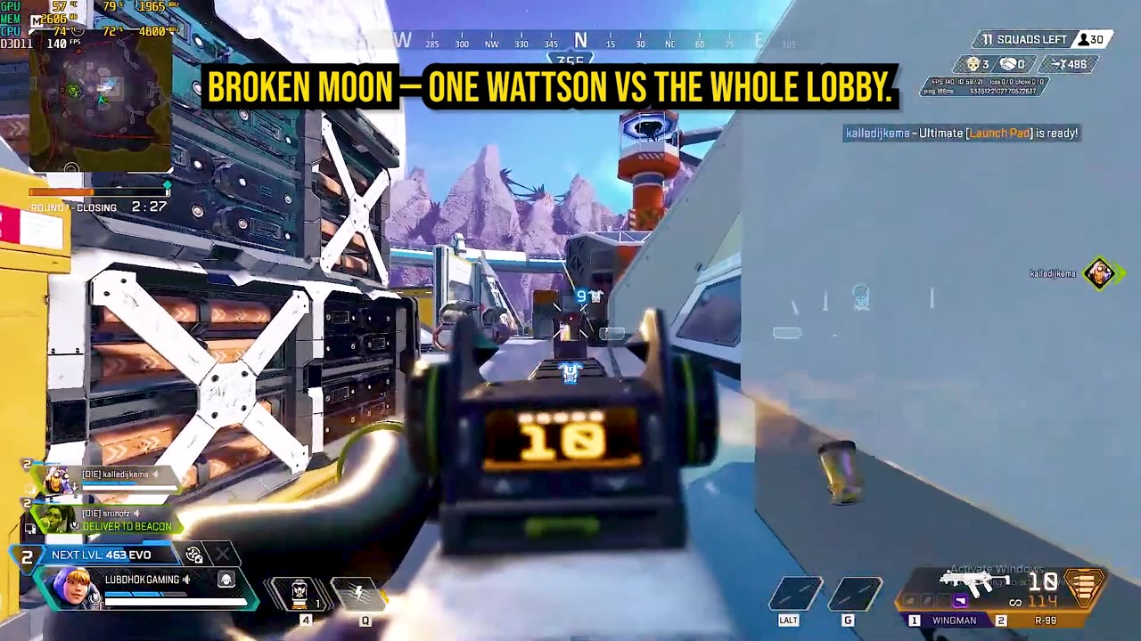 Wattson Wipes a Hot Drop on Broken Moon with R99 & Wingman | Apex Legends Gameplay