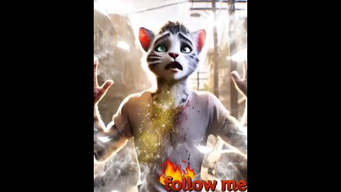 The video is a montage of animated cats with human bodies.
