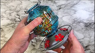 Unboxing of the Grete Gotye Handblown Glass Hummingbird Feeder