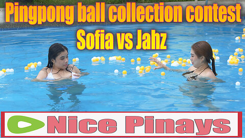 Sofia and Jahz pingpong ball collection contest