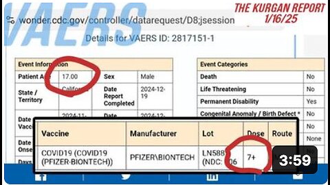 VAERS: SEVERE INJURY STRIKES 17 YEAR OLD AFTER 7+ DOSES!