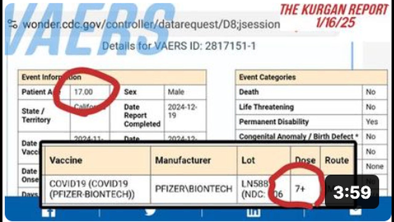 VAERS: SEVERE INJURY STRIKES 17 YEAR OLD AFTER 7+ DOSES!