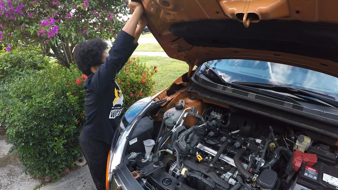 Blasian Babies Brother Tops Off Coolant & Windshield Washer Fluid In GrandMaMa's 2019 Nissan Kicks SR