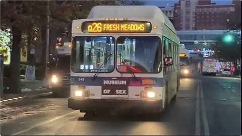 I See The Q26 New Flyer MTA C40LF Citybus Driving Passed in 5:00 Am Driving On The Road