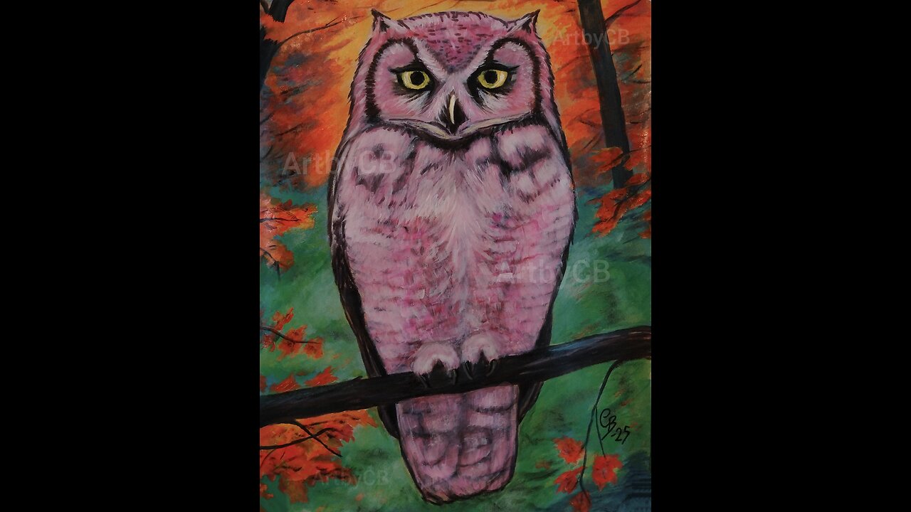 Painting Progression-Harvest Owl