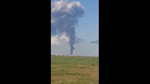 Taman, Oil Port, an oil tank is on fire