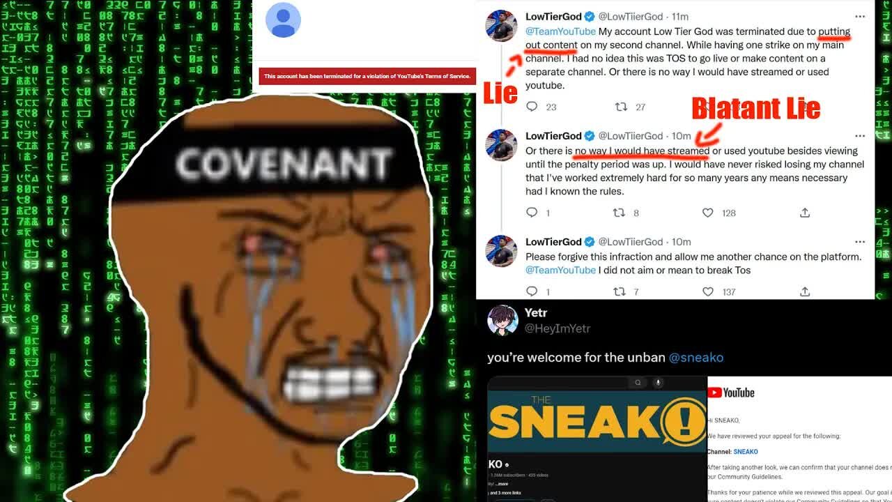 LTG Thinks he Can Get Unbanned because Sneako Did?