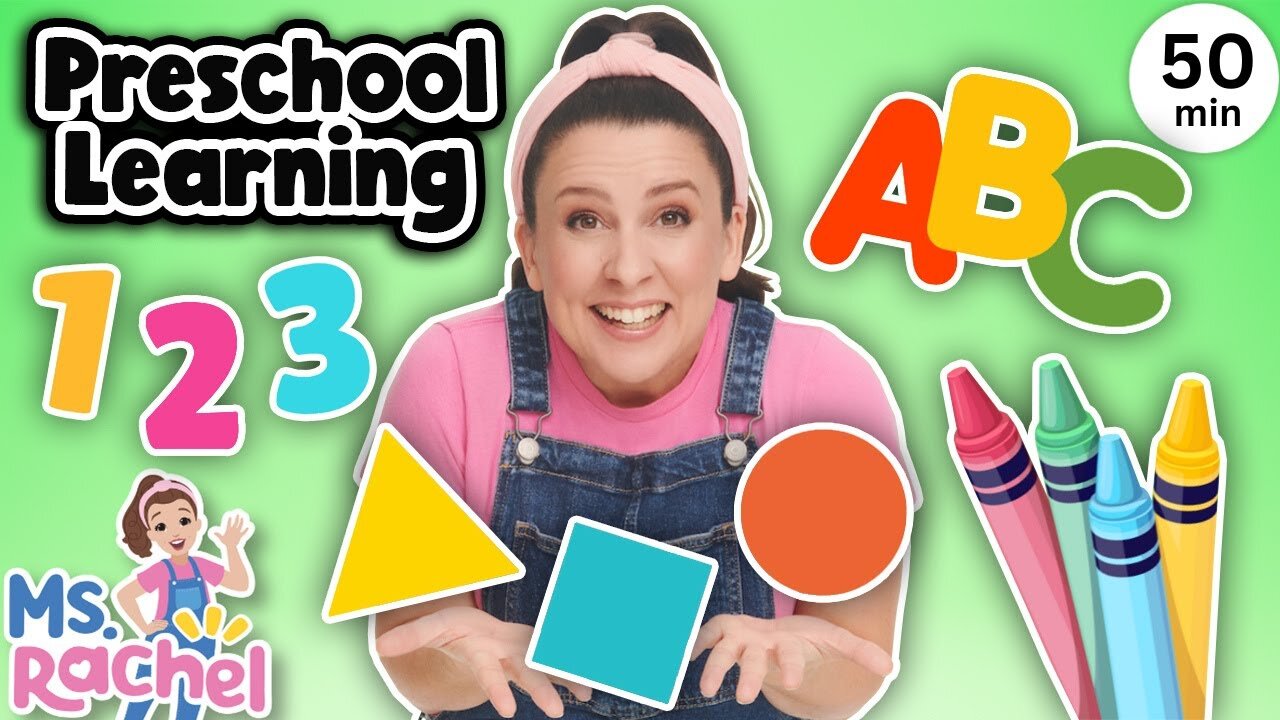 Preschool & Toddler Learning Video with Ms Rachel - Learn Shapes, Letters, Numbers, Colors & More