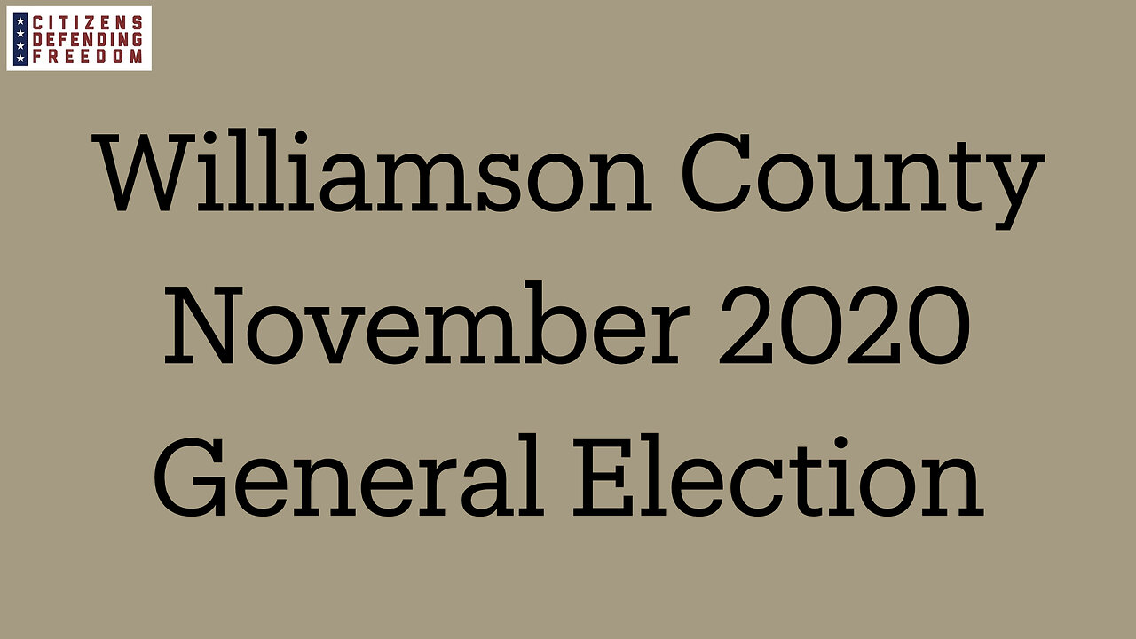 November 2020 General Election Williamson County