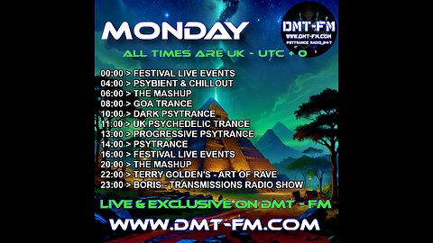 DMT FM Psytrance 24/7 - Weekly Schedule