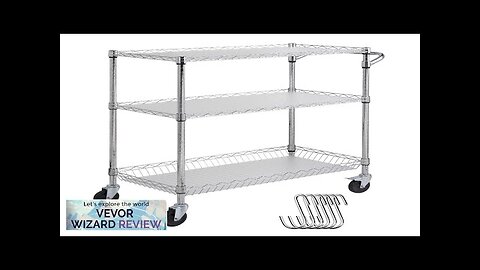 VEVOR 3-Tier Utility Cart Rolling Cart on Wheels 35"x18"x35.5" 661 LBS 6 Review