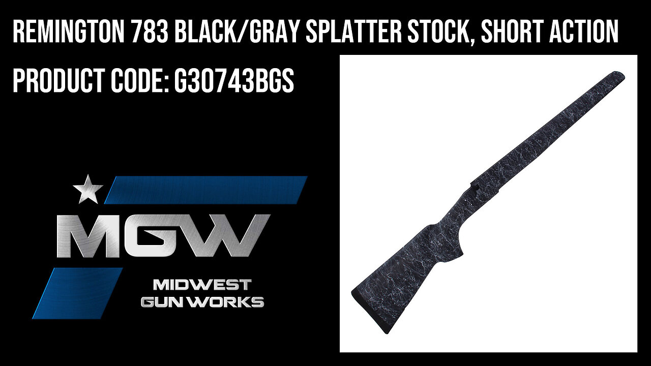 Remington 783 Black/Gray Splatter Stock, Short Action - G30743BGS