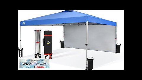 CROWN SHADES 10x10 Pop Up Canopy with 1 Side Wall Beach Review