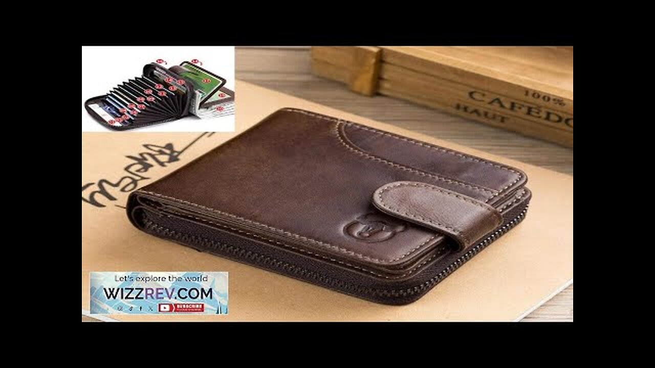 BULLCAPTAIN Genuine Leather Men Zipper Wallets Vintage Short Multi-card Storage Male Card Review