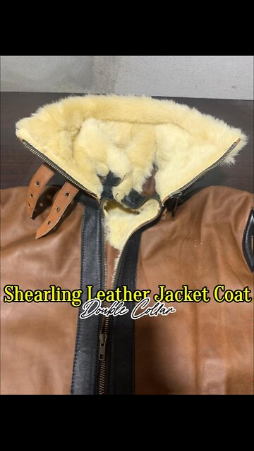 🎥🔥 Men’s B3 RAF Aviator Shearling Leather Jacket