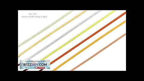 5V 5mm COB Light Strip Dimmable Tape Ribbon 320 Leds/m Flexible Light Review