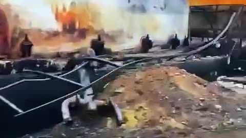 Burned Sunflower Oil Storage in Odessa Region