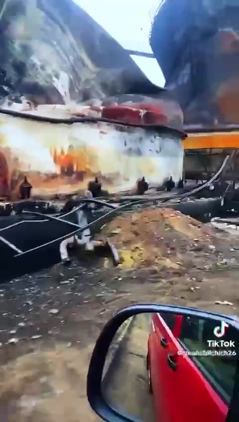 Burned Sunflower Oil Storage in Odessa Region