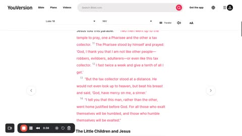 Luke 18 Parable the Pharisee and the Tax Collector