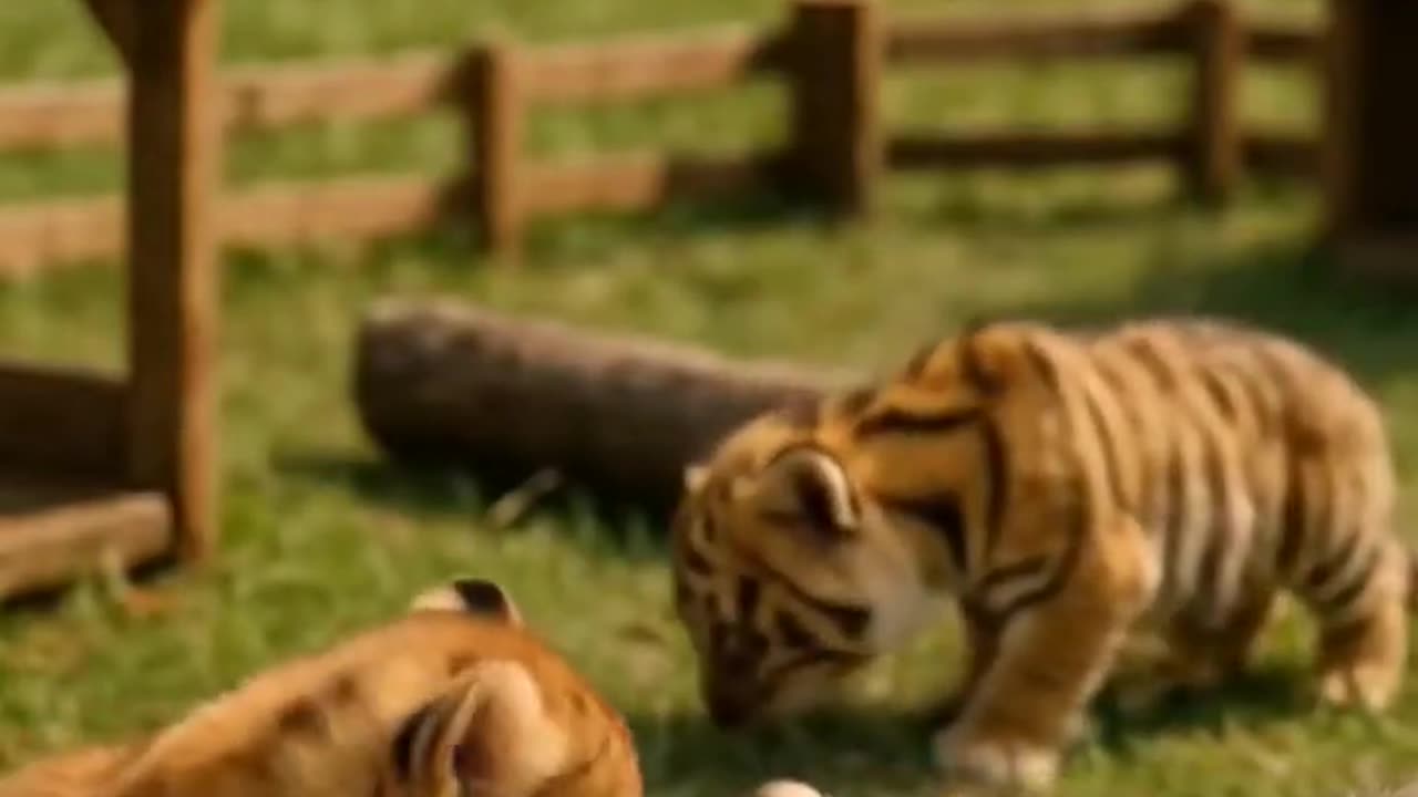 Tiny Lion and Tiger Farm Walk